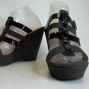 Joe’s Jean women shoes Evana Black Textile Wedge